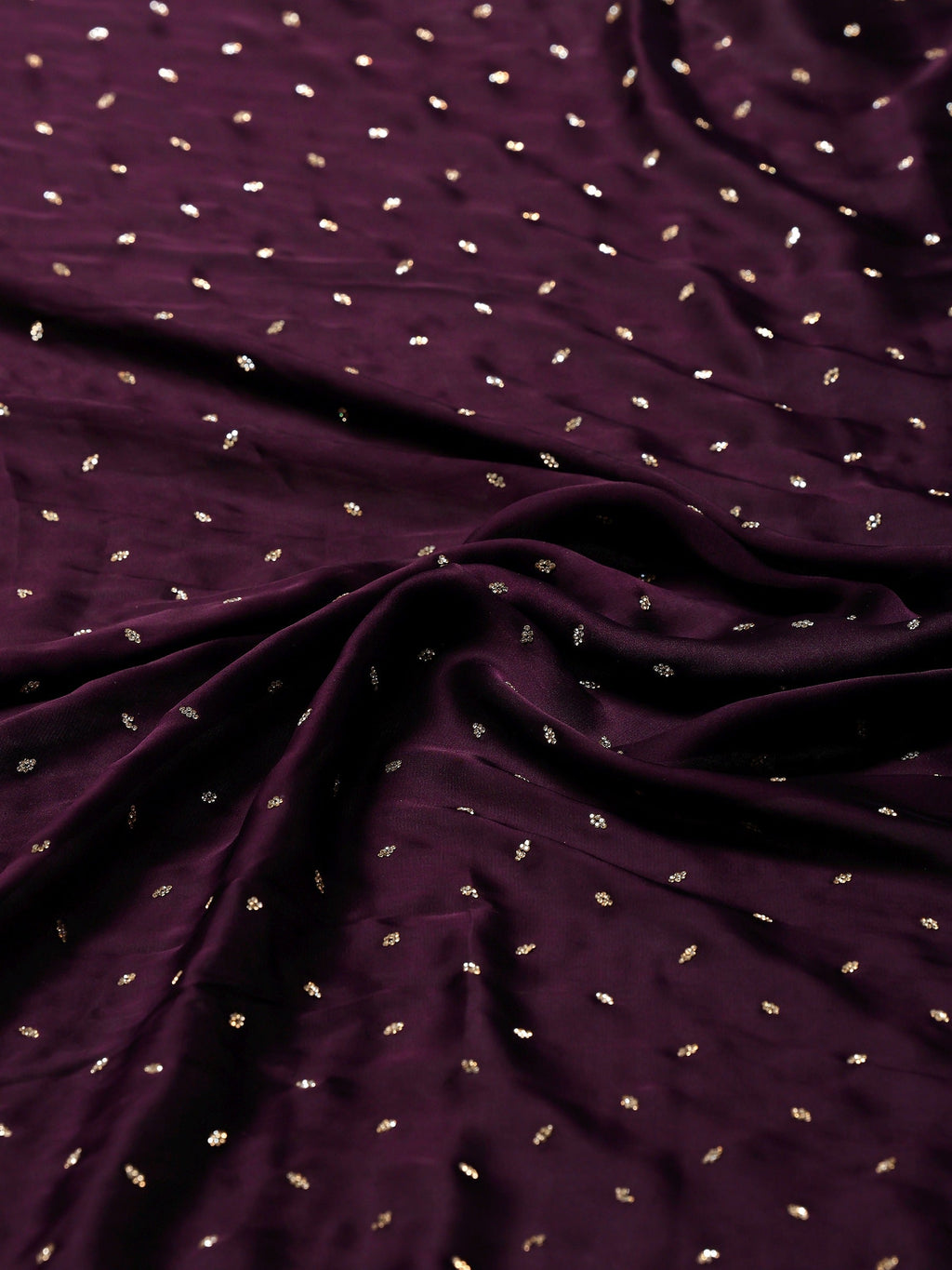 Purple Printed Satin Saree
