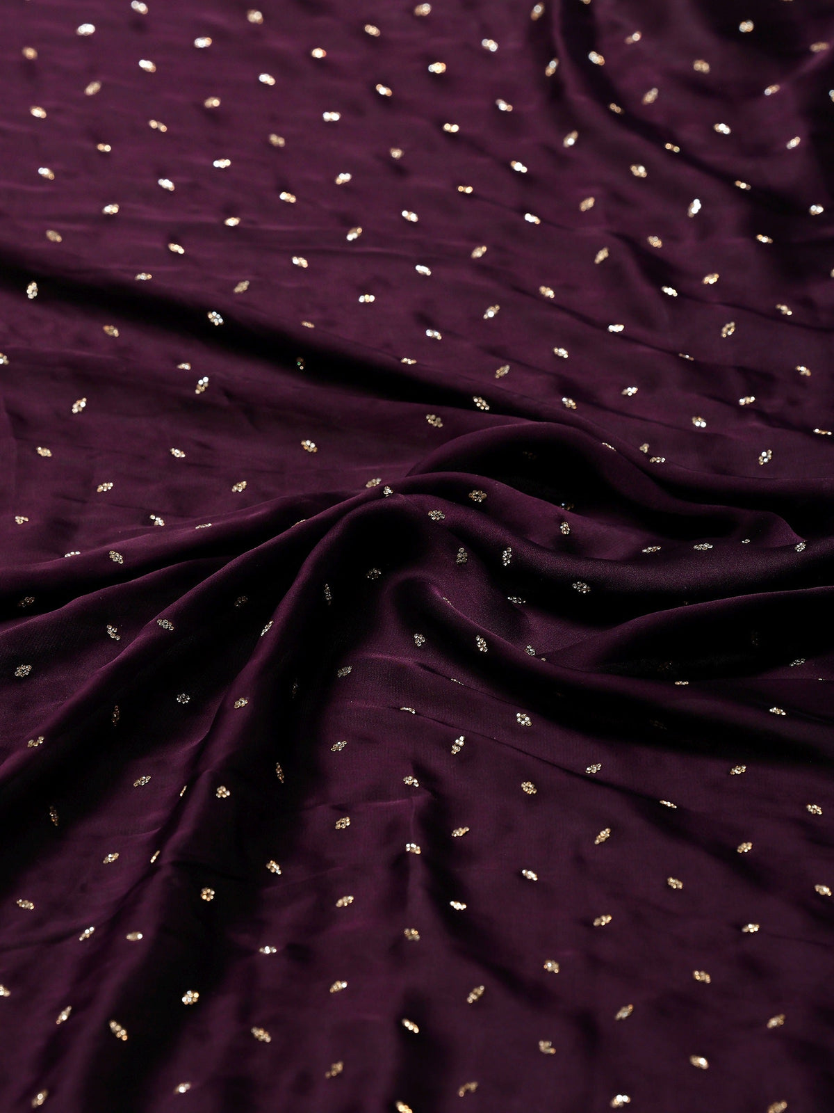 Purple Printed Satin Saree