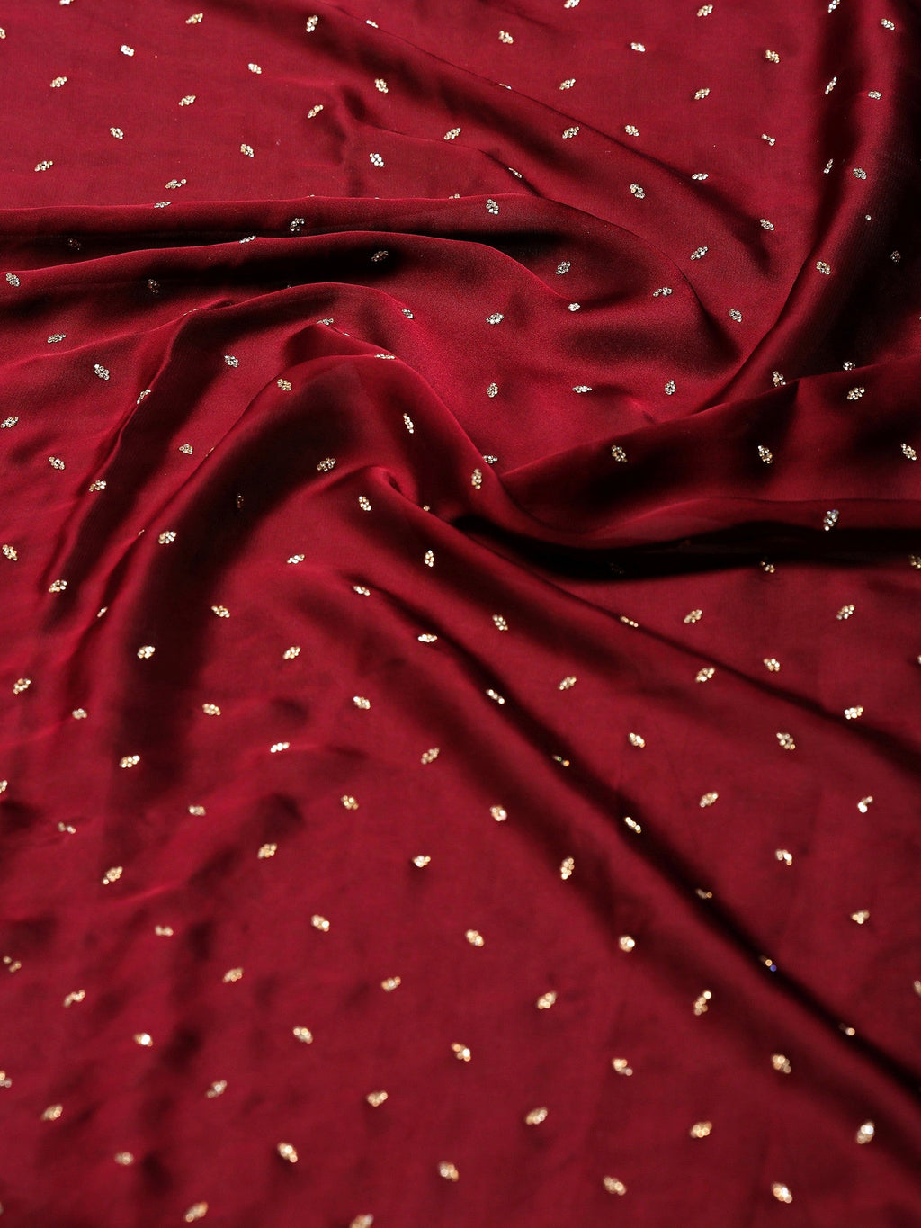 Wine Printed Satin Saree