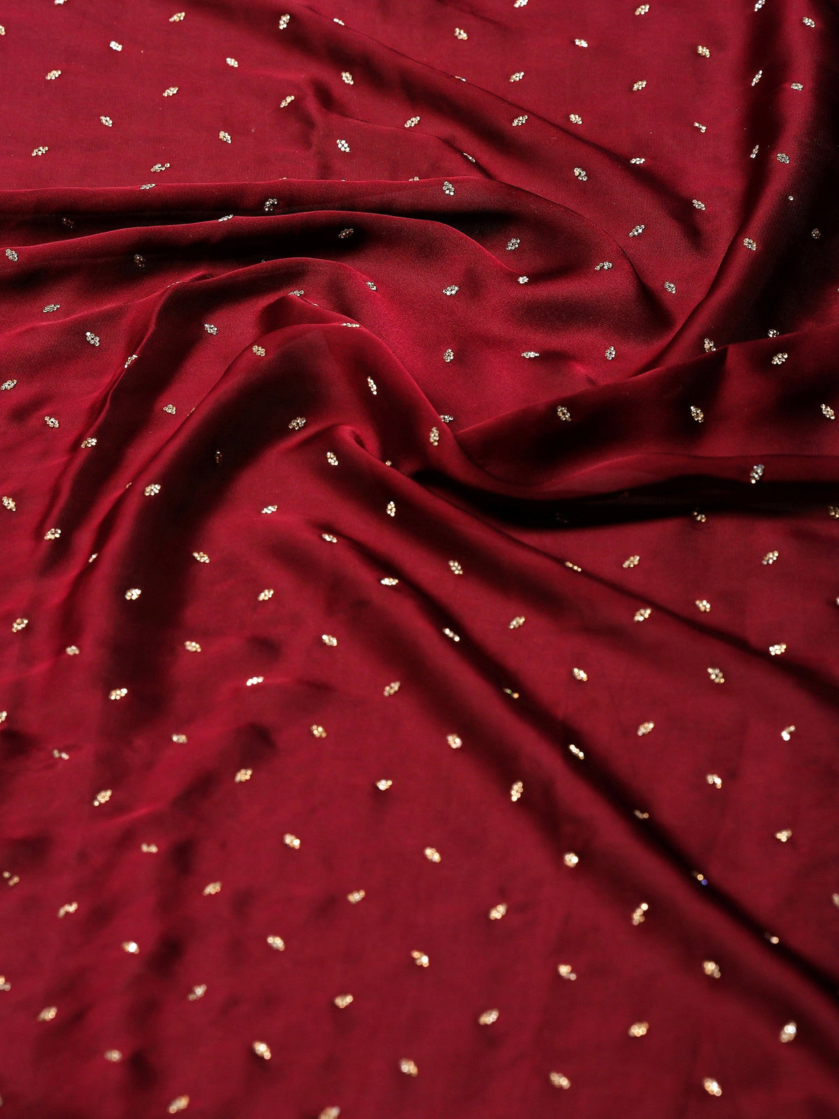 Wine Printed Satin Saree