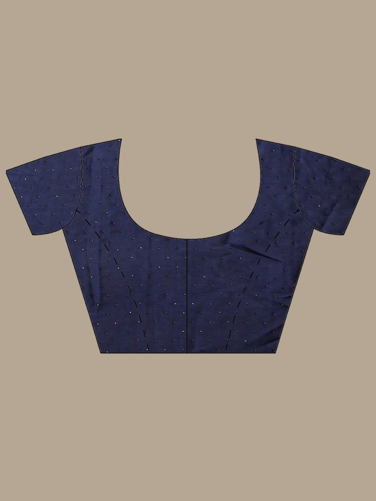 Navy Blue Printed Satin Saree