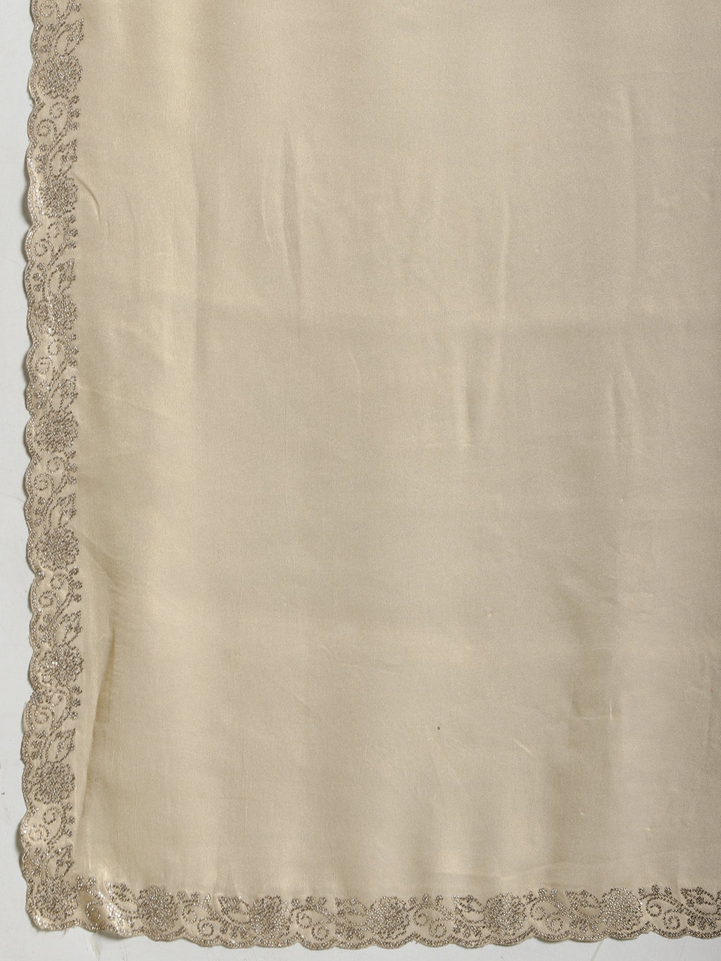 Beige Embroidered Tissue Saree
