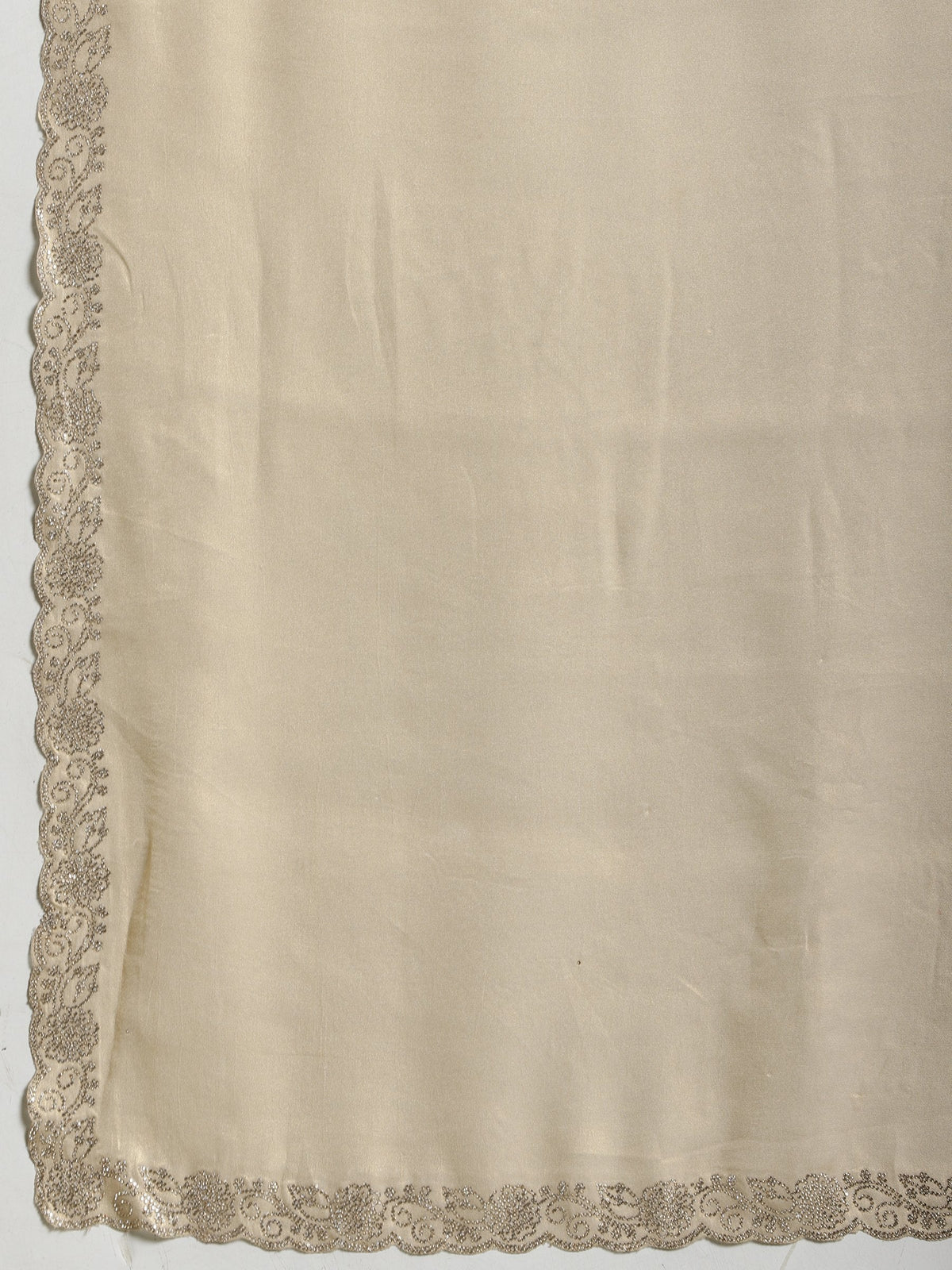 Beige Embroidered Tissue Saree