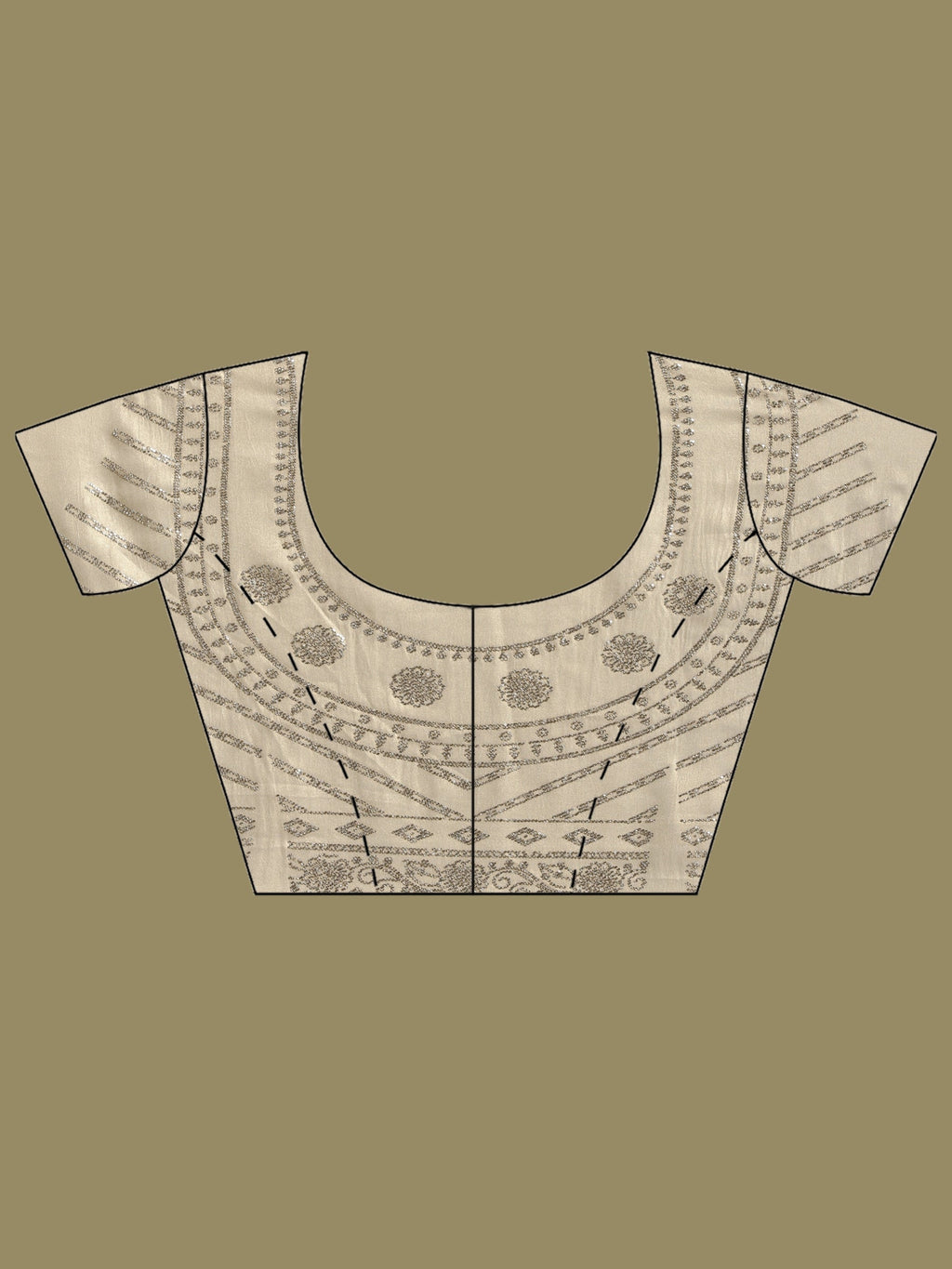 Beige Embroidered Tissue Saree