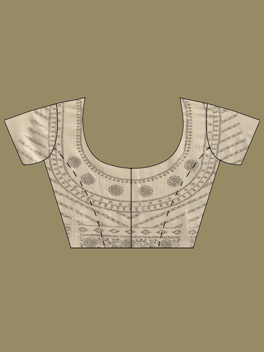 Beige Embroidered Tissue Saree
