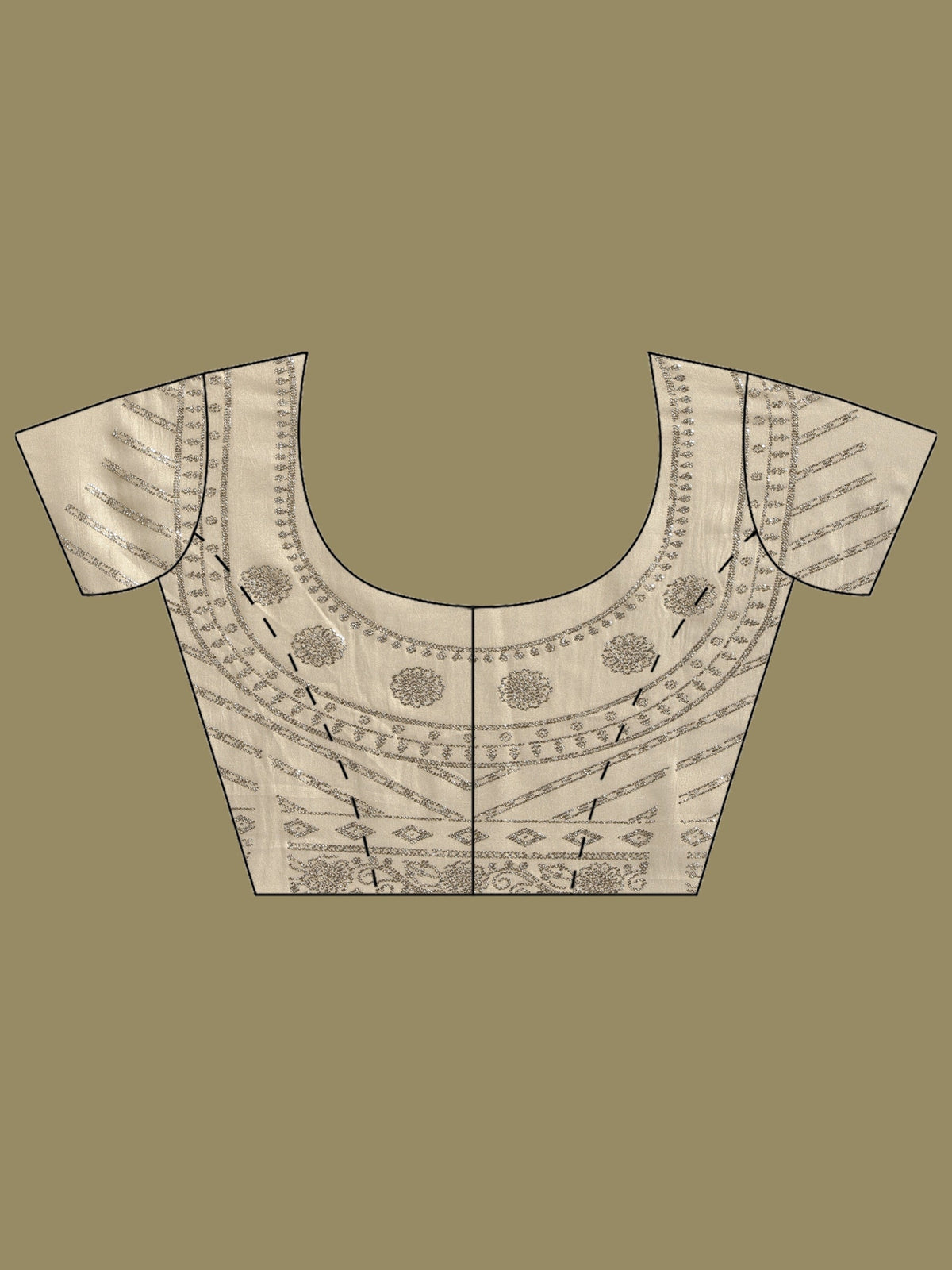 Beige Embroidered Tissue Saree