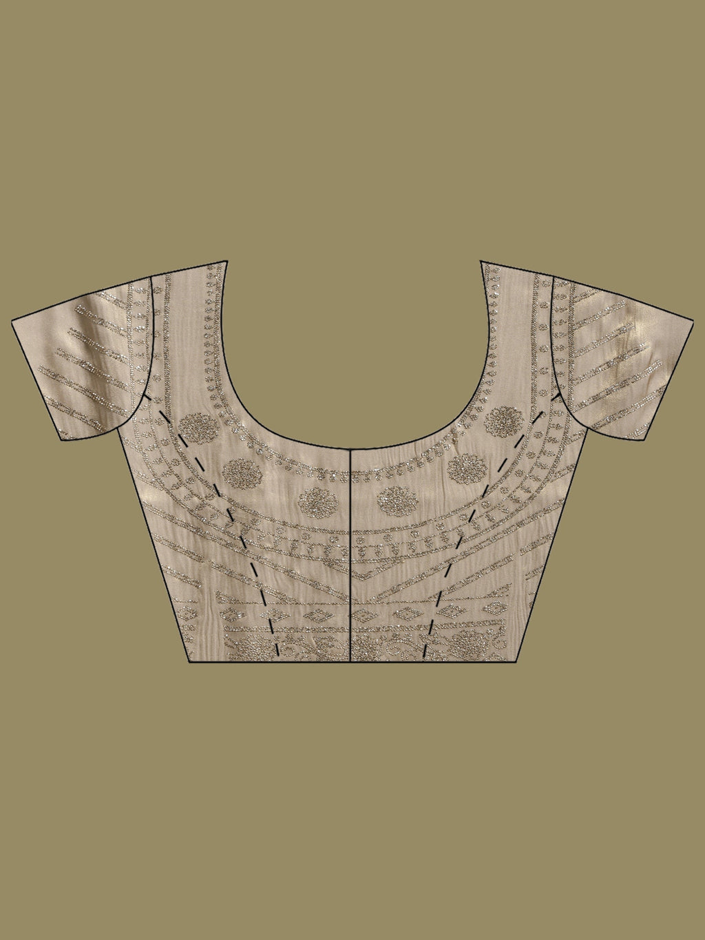 Grey Embroidered Tissue Saree