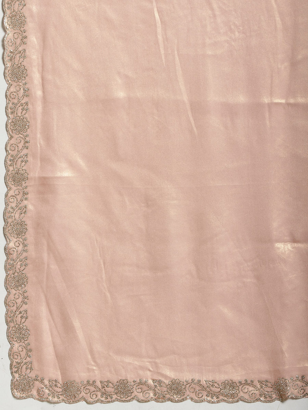 Peach Embroidered Tissue Saree