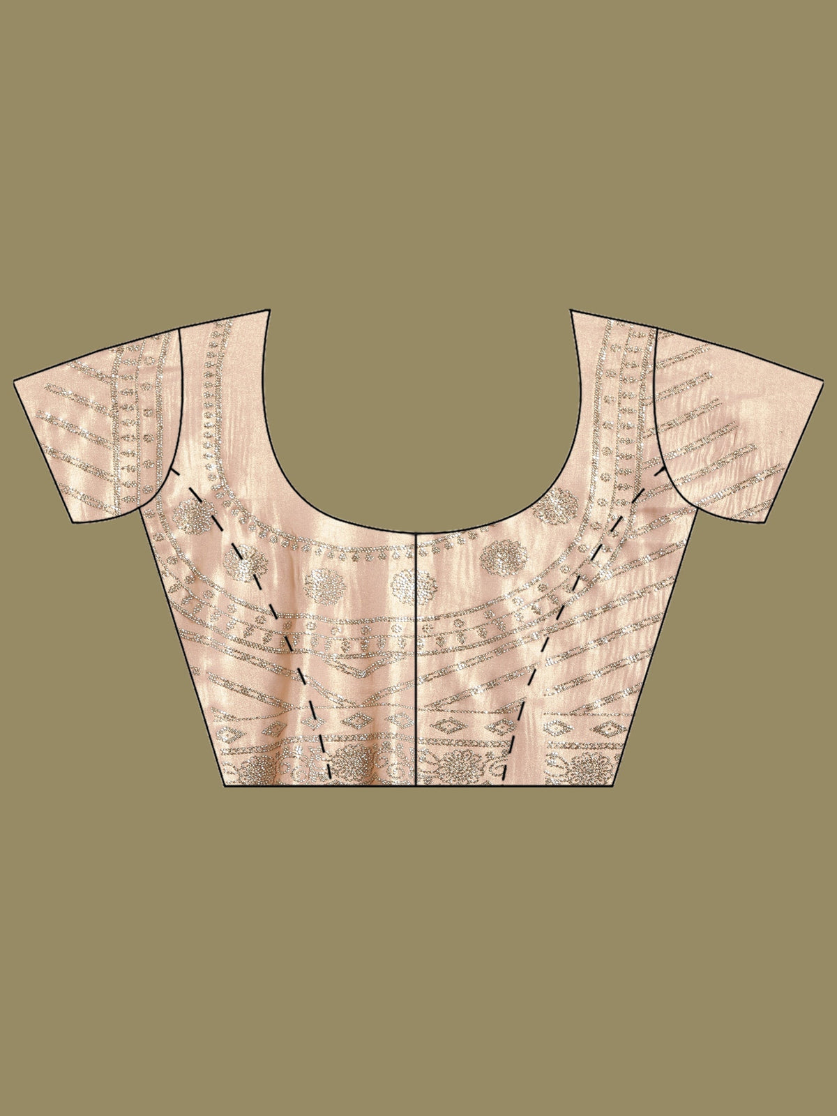 Peach Embroidered Tissue Saree