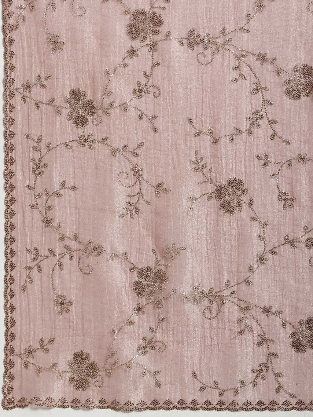 Onion Pink Embroidered Tissue Saree