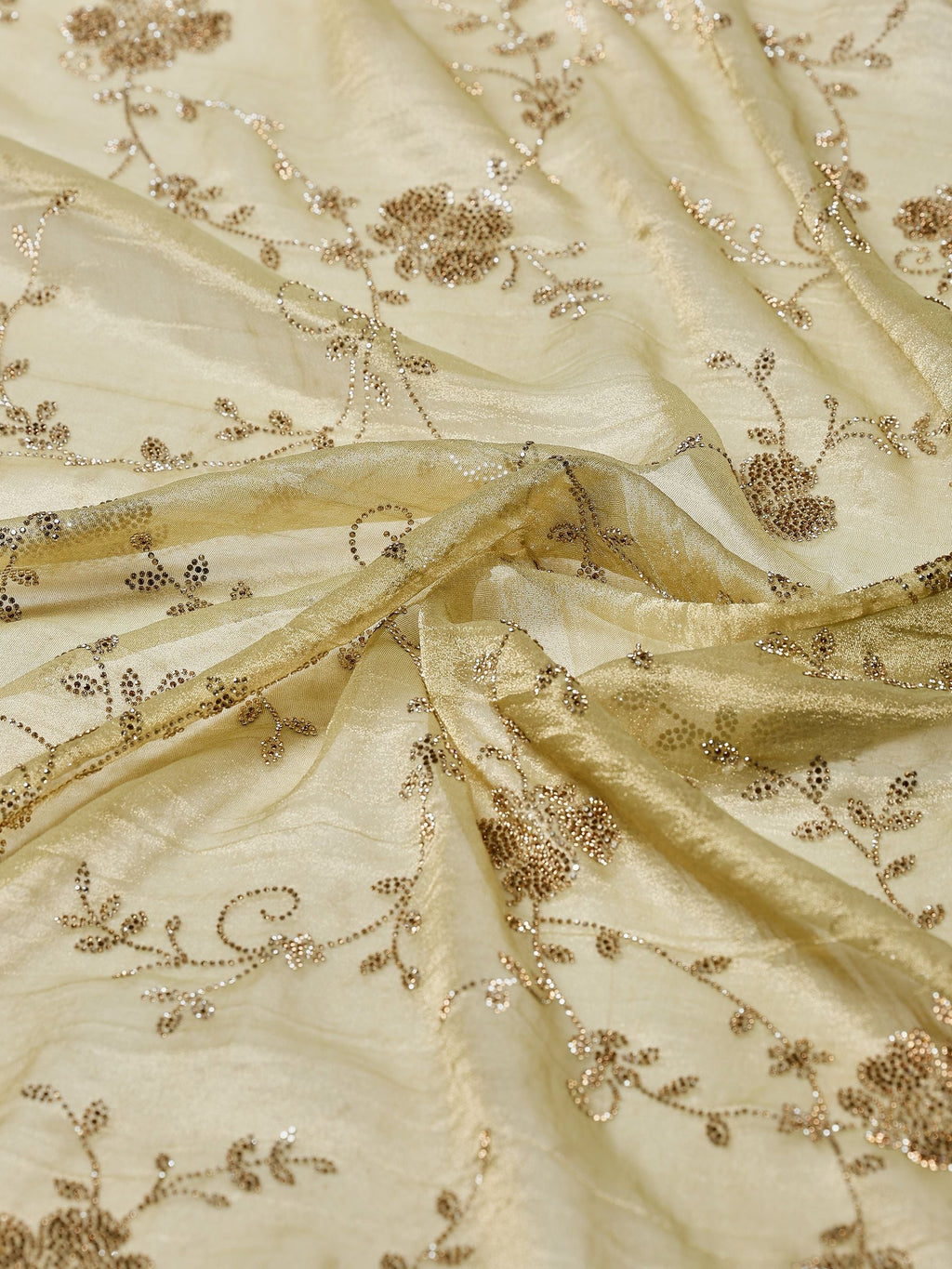 Pista Green Embroidered Tissue Saree
