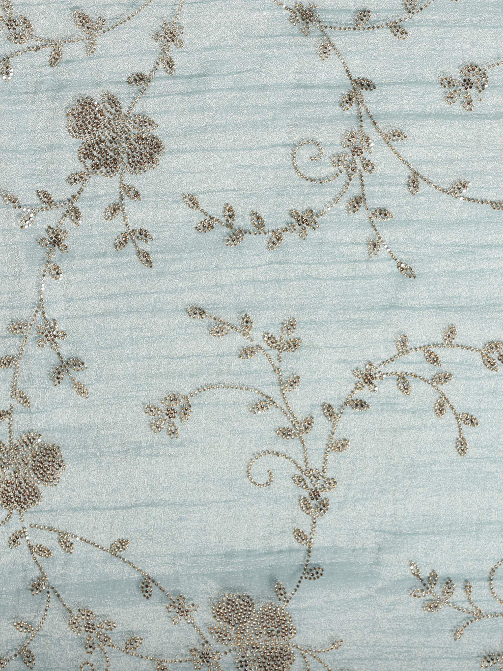 Teal Blue Embroidered Tissue Saree