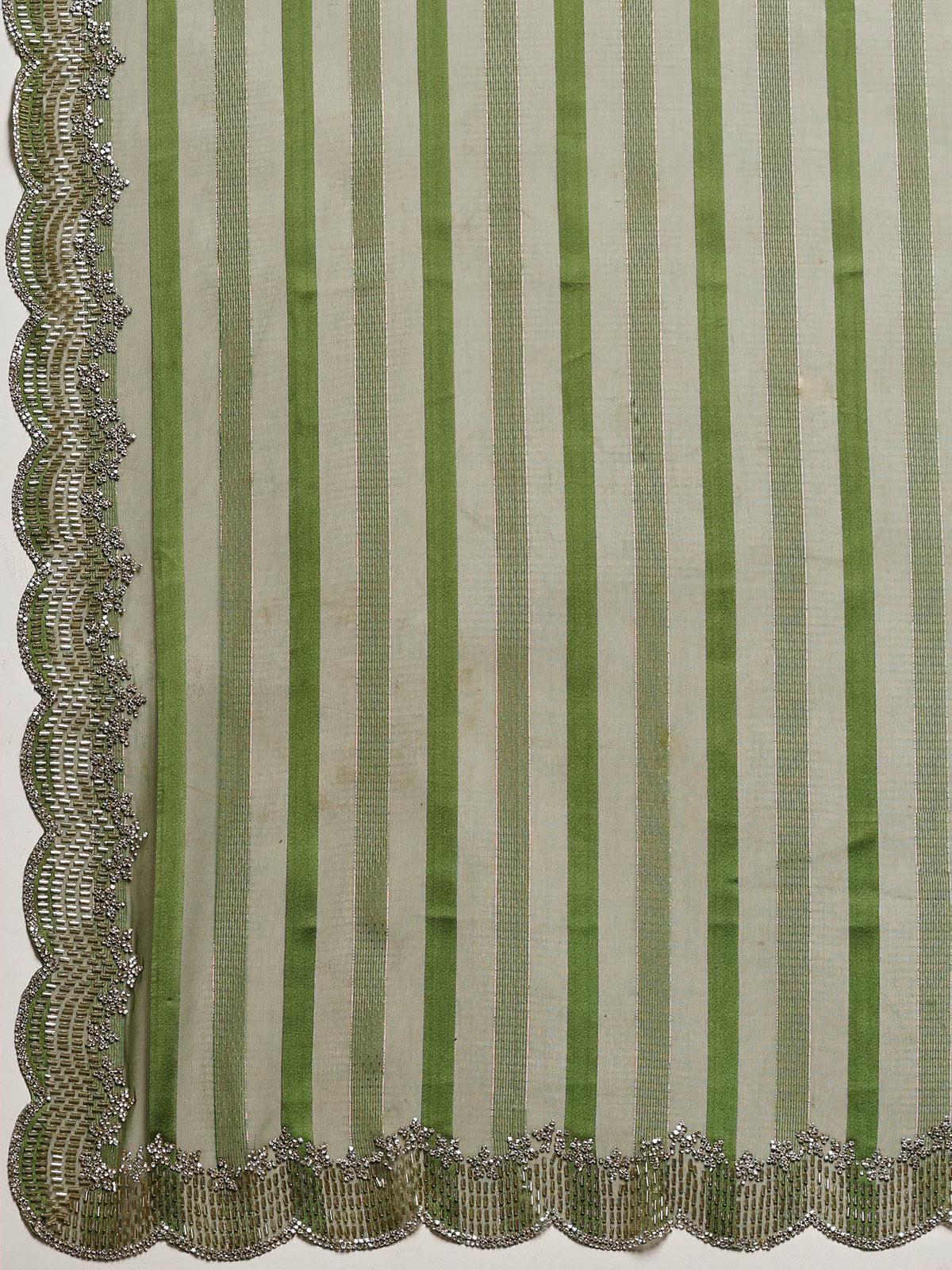Green Embroidered Organza Saree