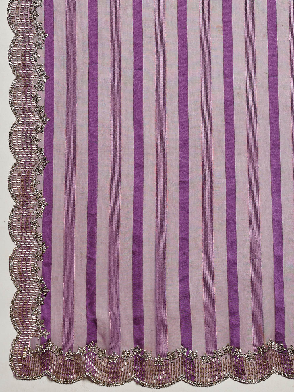Purple Embroidered Organza Saree