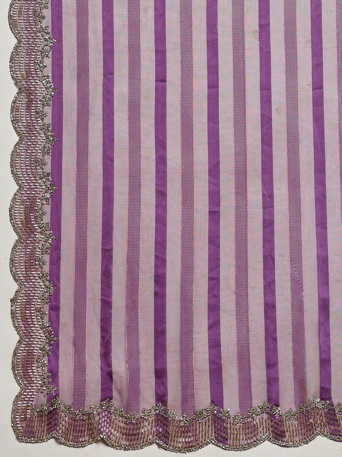Purple Embroidered Organza Saree