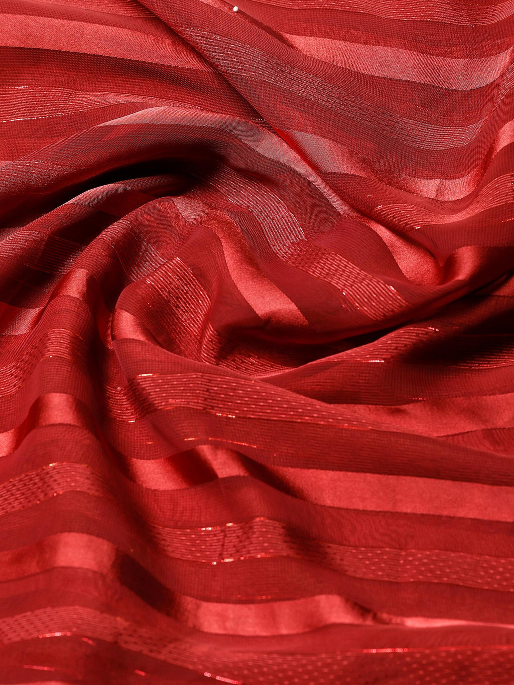 Wine Embroidered Organza Saree