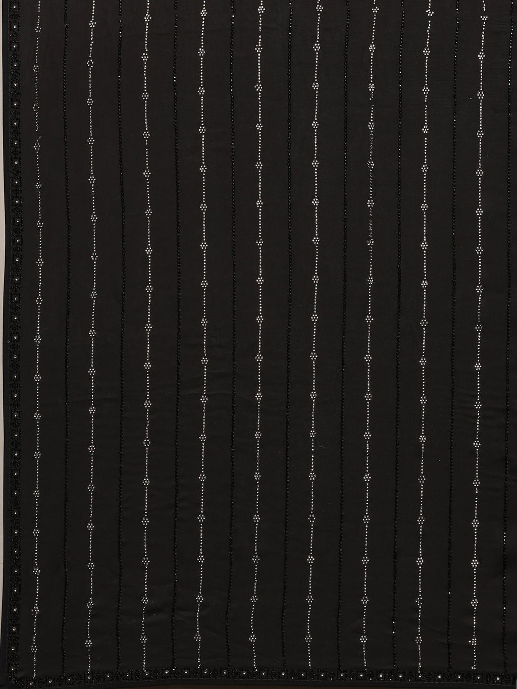 Black Printed Satin Saree