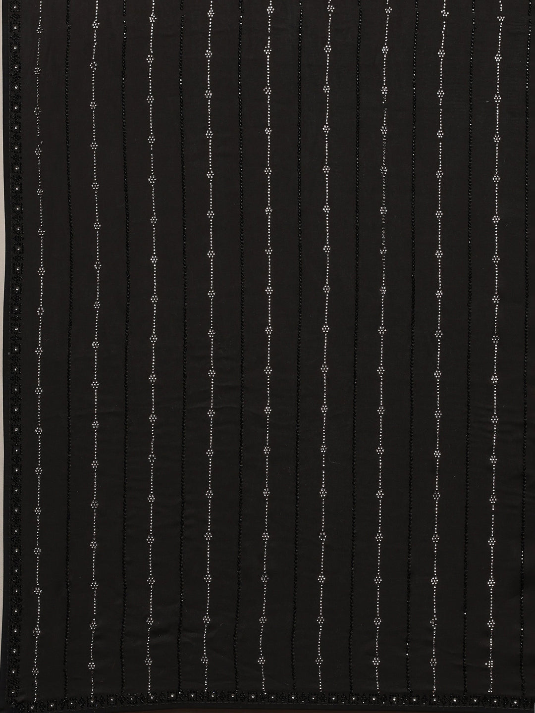 Black Printed Satin Saree