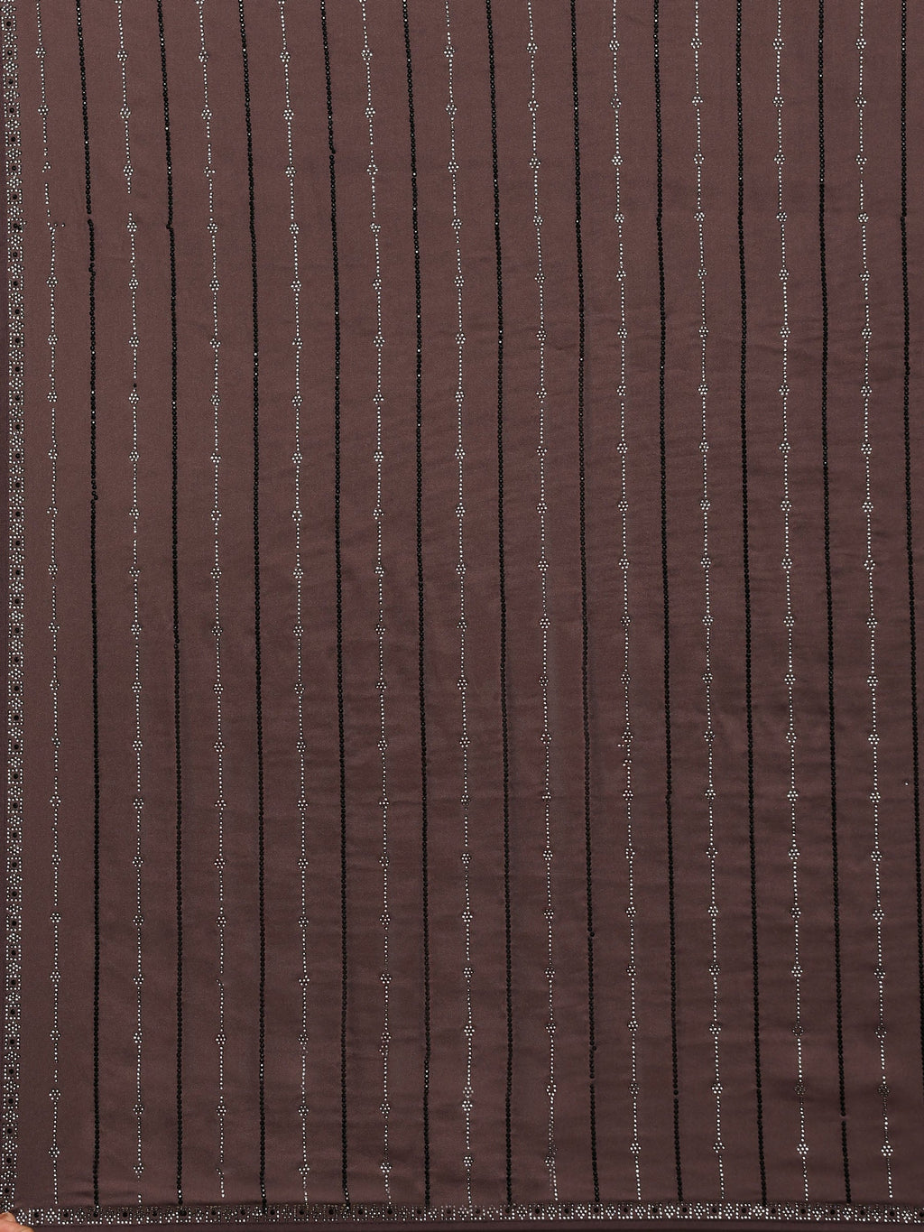 Brown Grey Printed Satin Saree