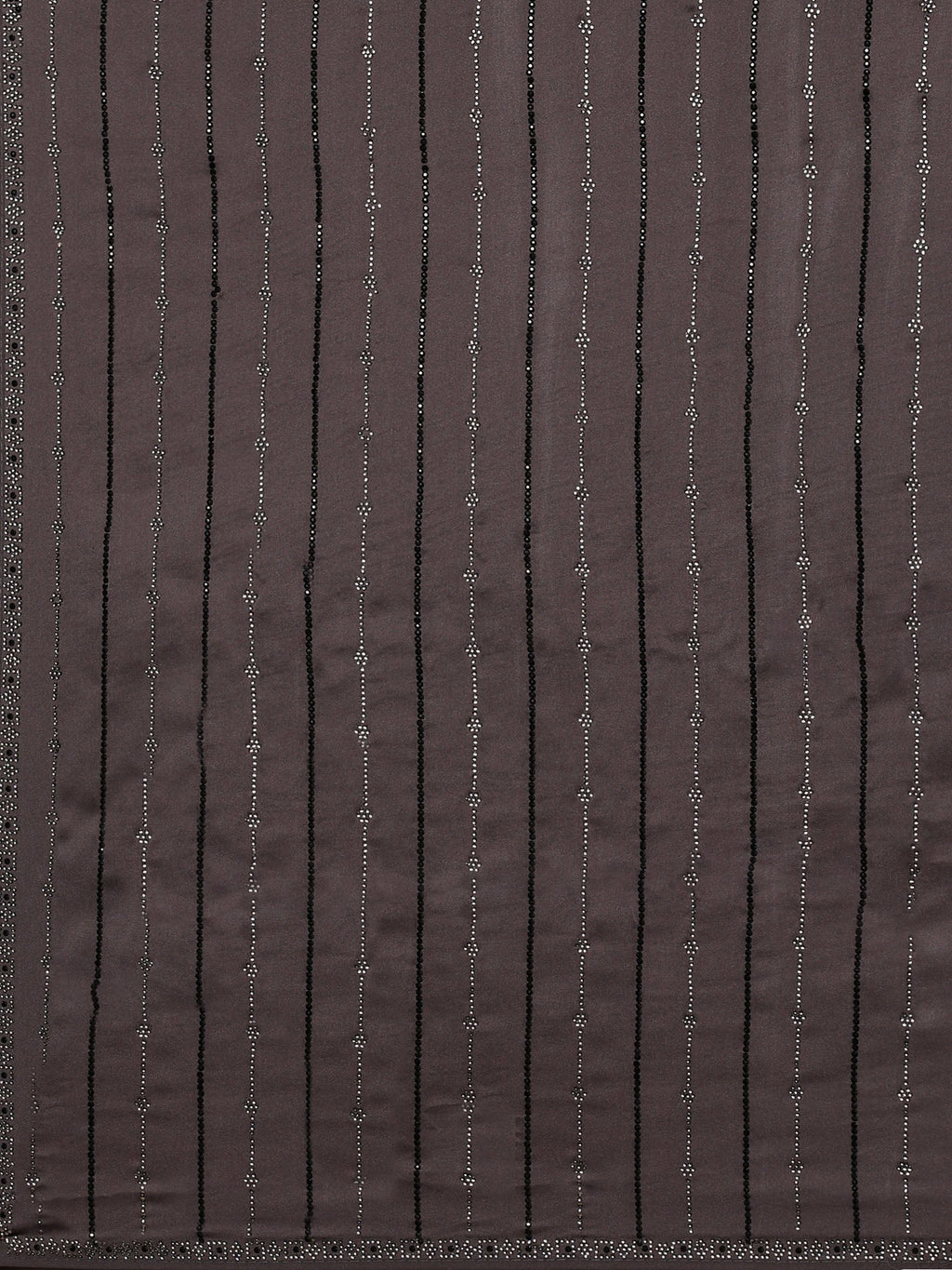 Grey Printed Satin Saree