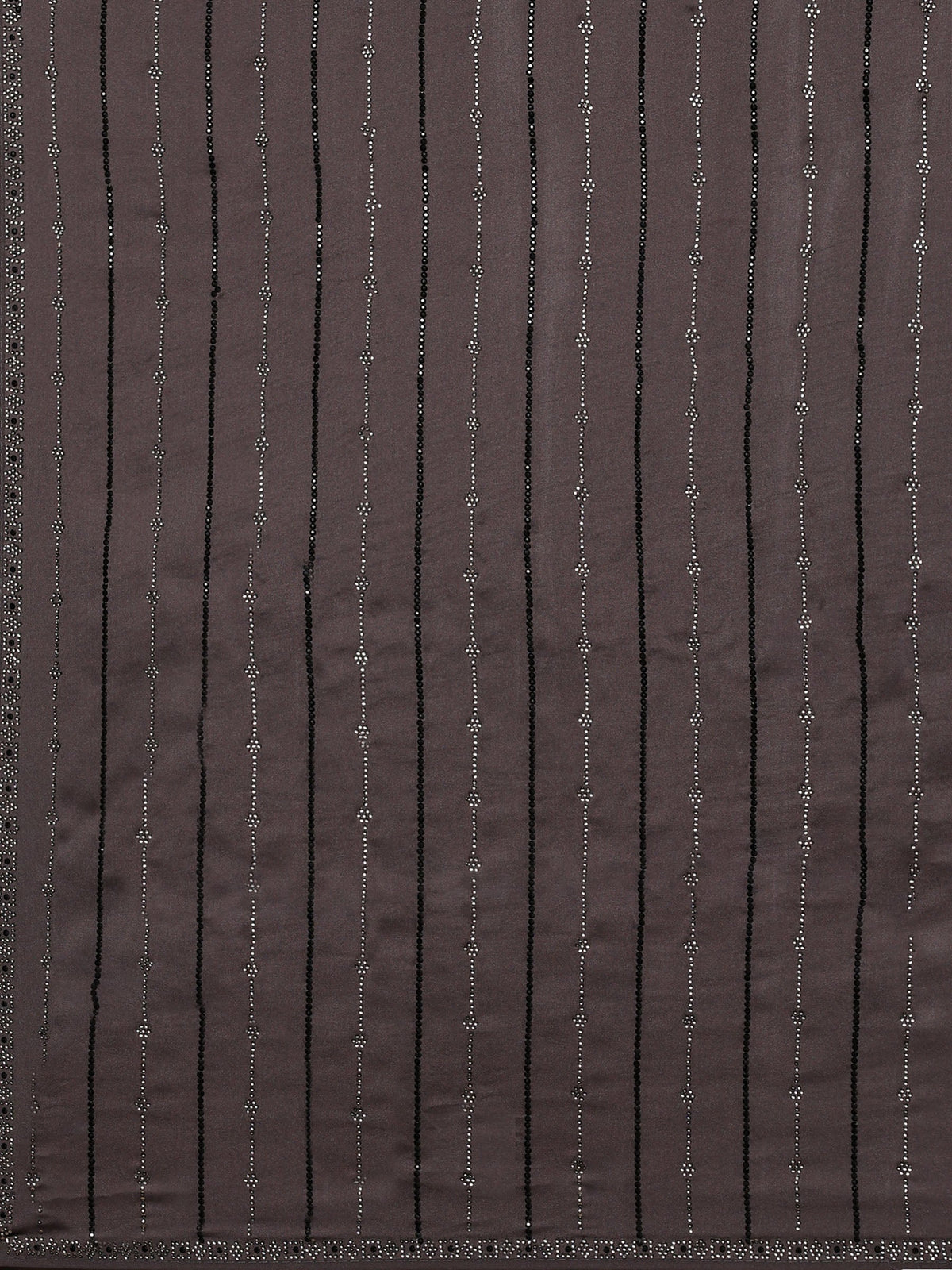 Grey Printed Satin Saree