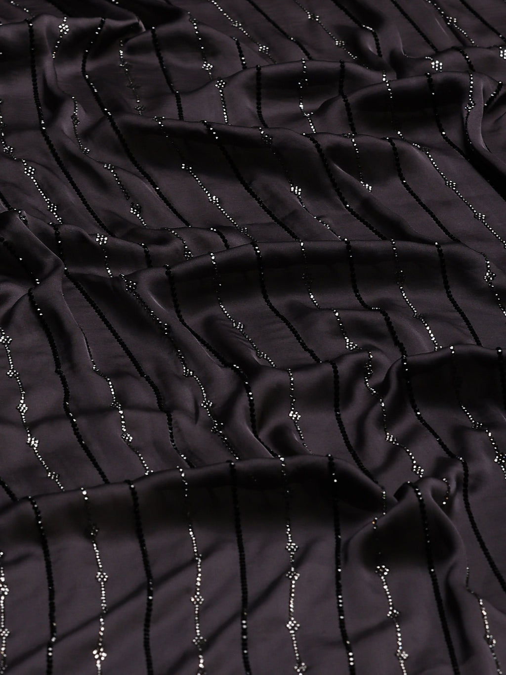 Grey Printed Satin Saree