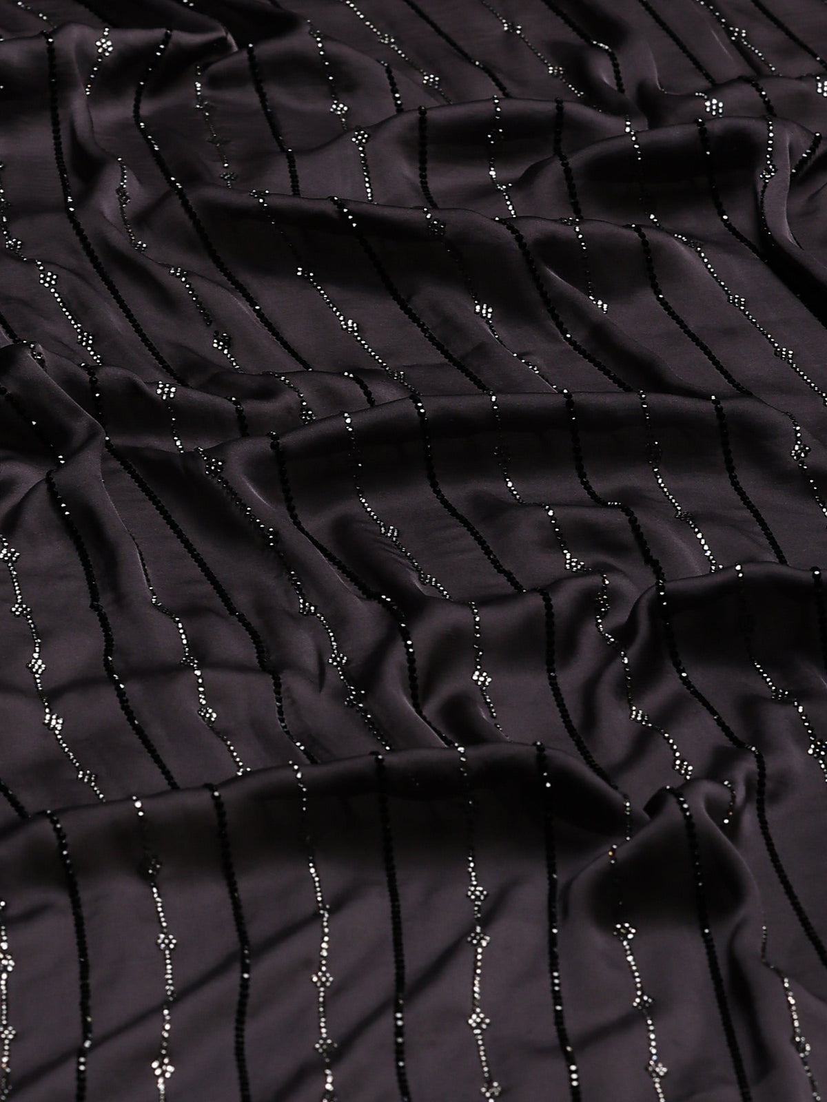 Grey Printed Satin Saree