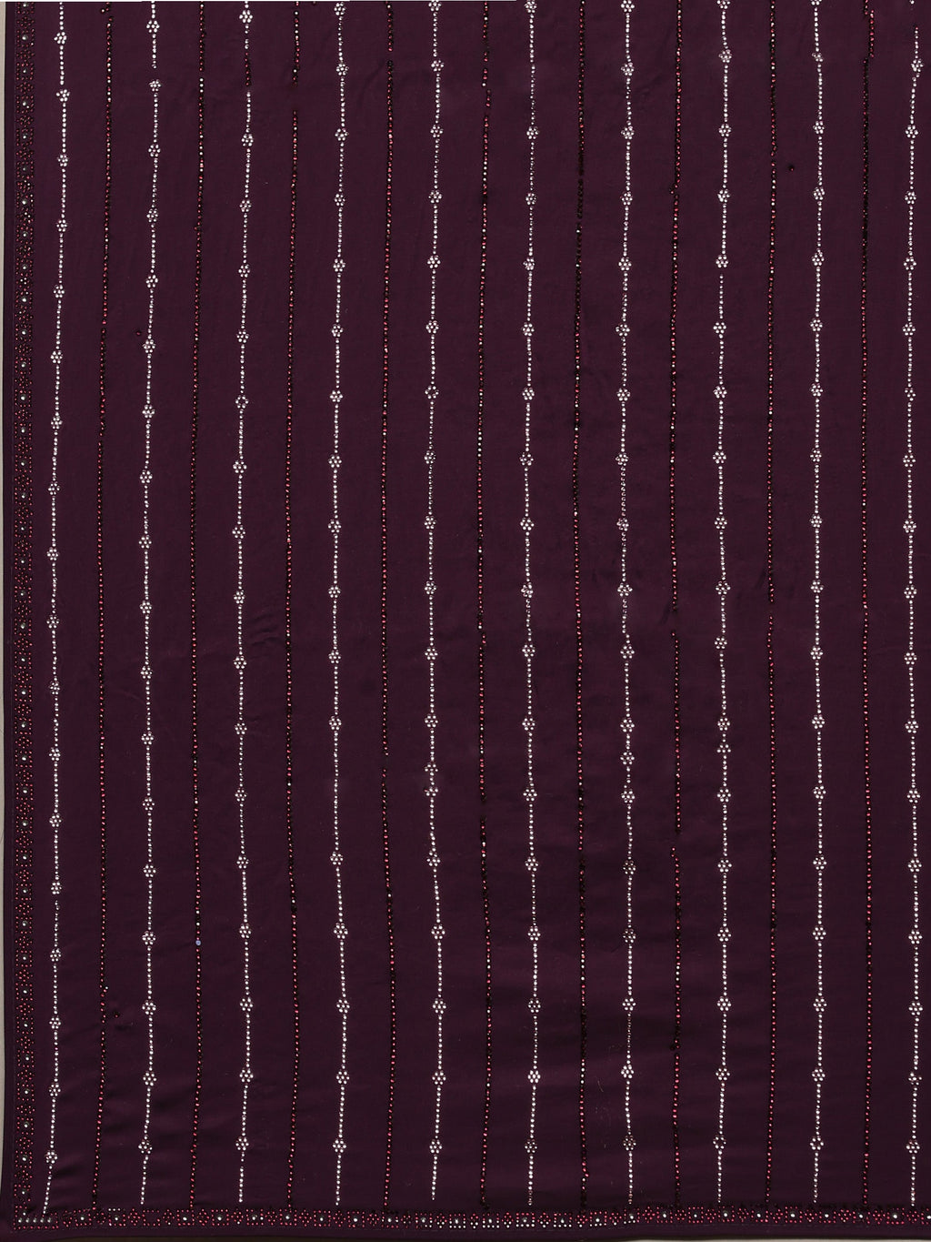 Purple Printed Satin Saree