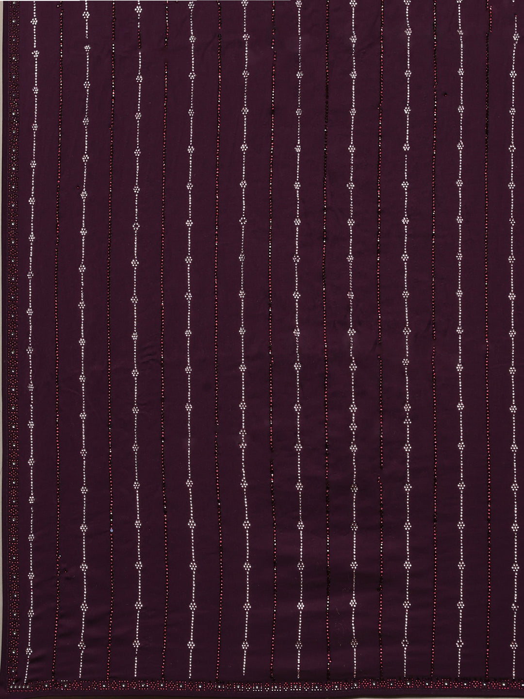 Purple Printed Satin Saree
