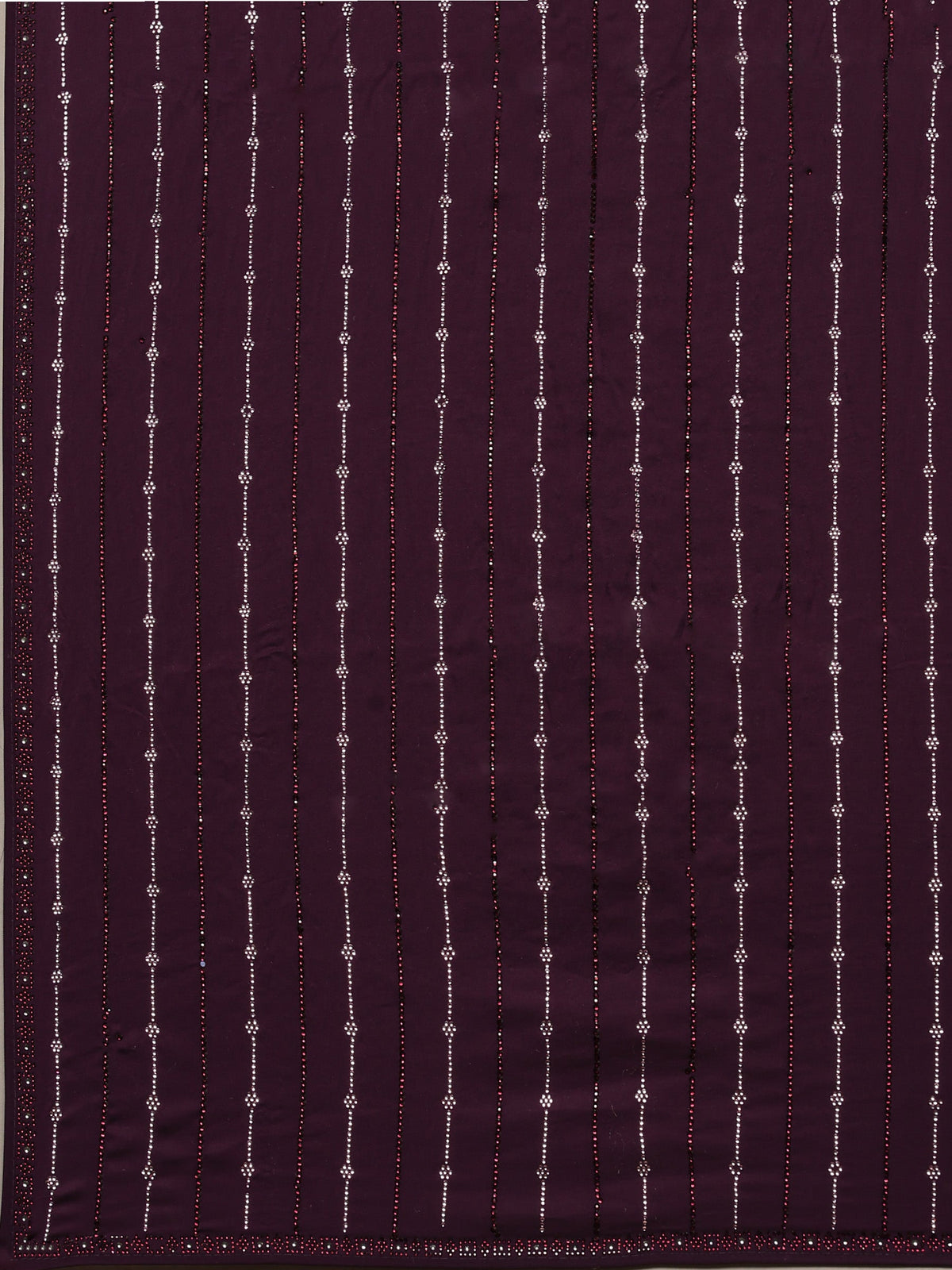 Purple Printed Satin Saree