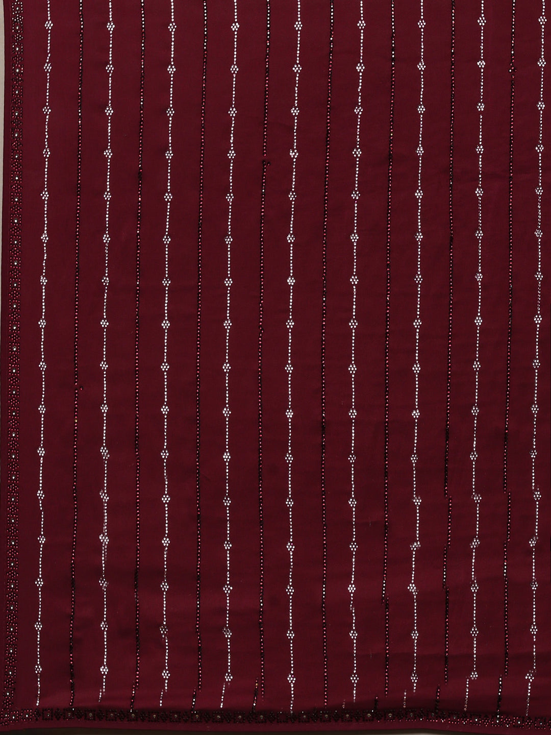 Wine Printed Satin Saree