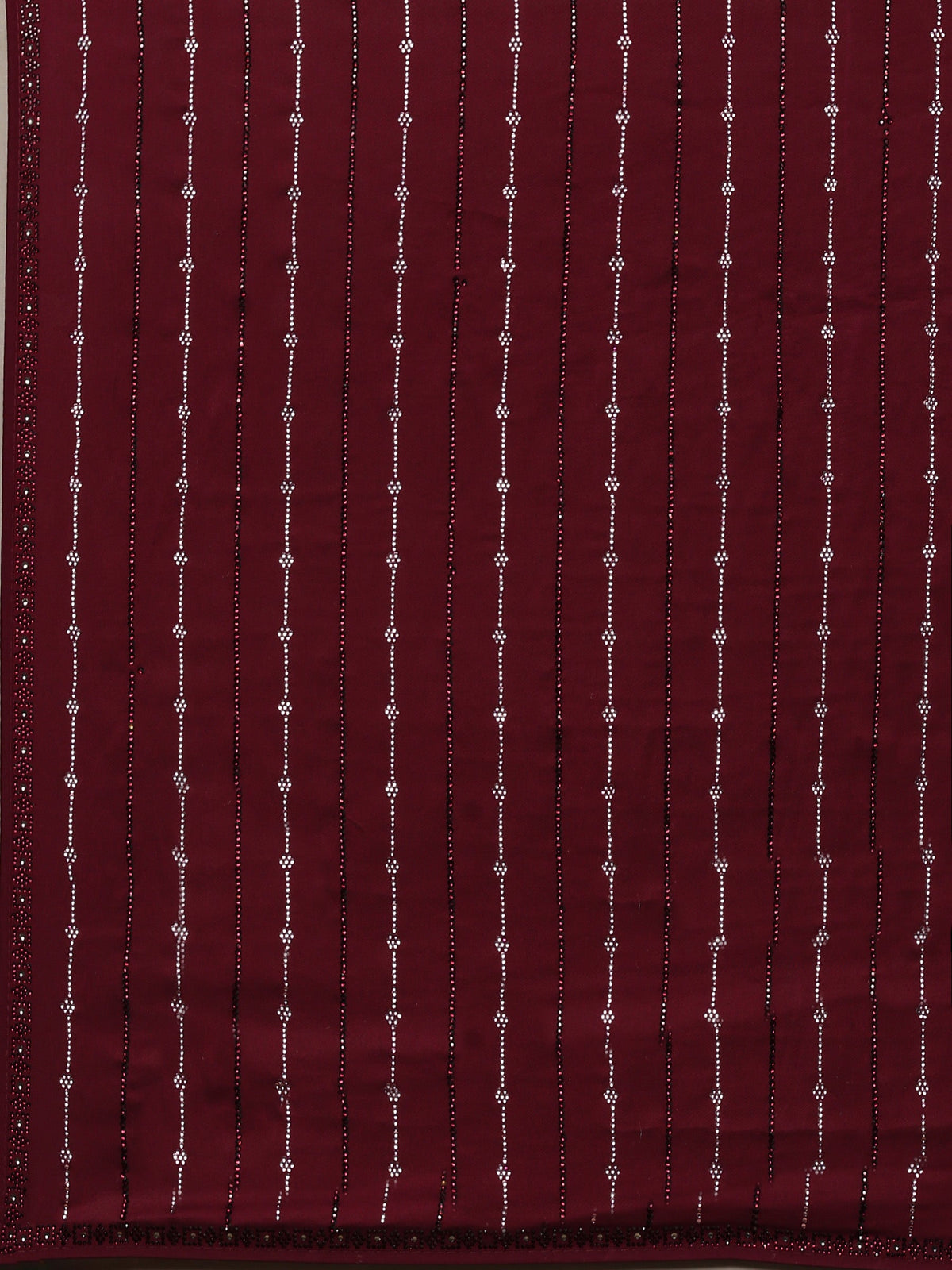 Wine Printed Satin Saree