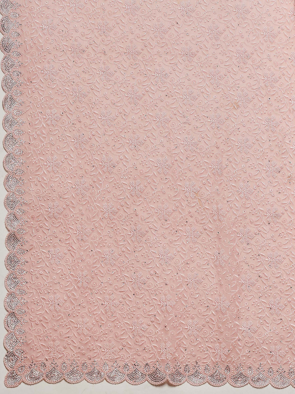Pink Embroidered Georgette Saree