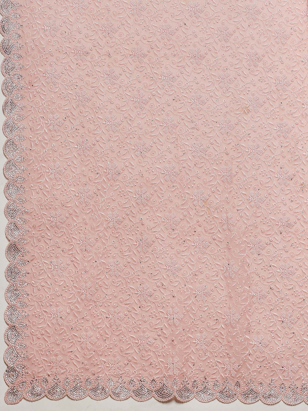 Pink Embroidered Georgette Saree