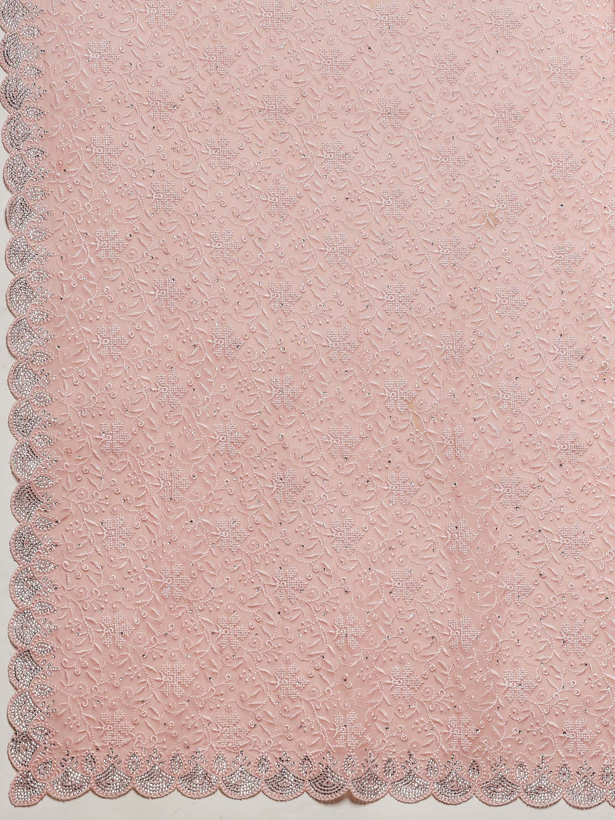 Pink Embroidered Georgette Saree