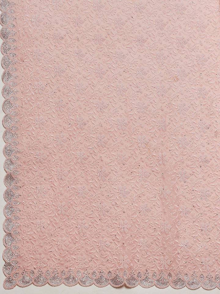 Pink Embroidered Georgette Saree