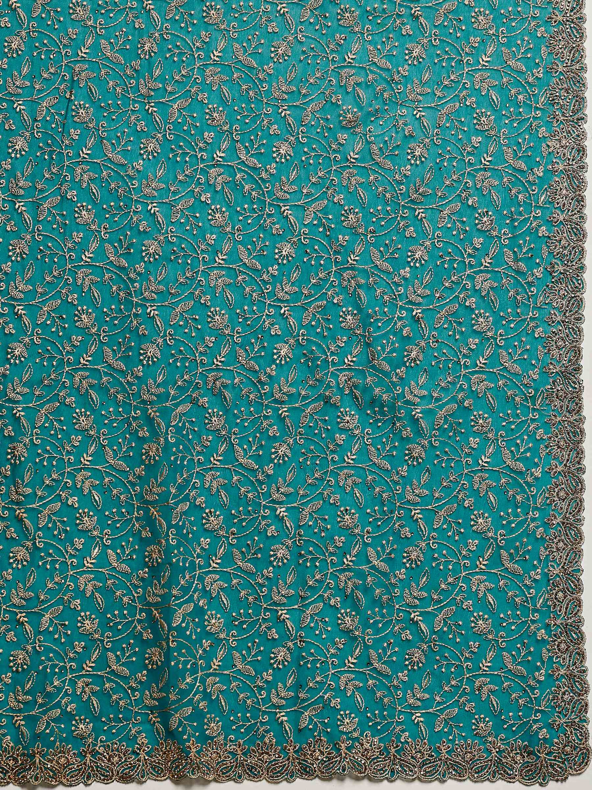 Green Embroidered Georgette Saree