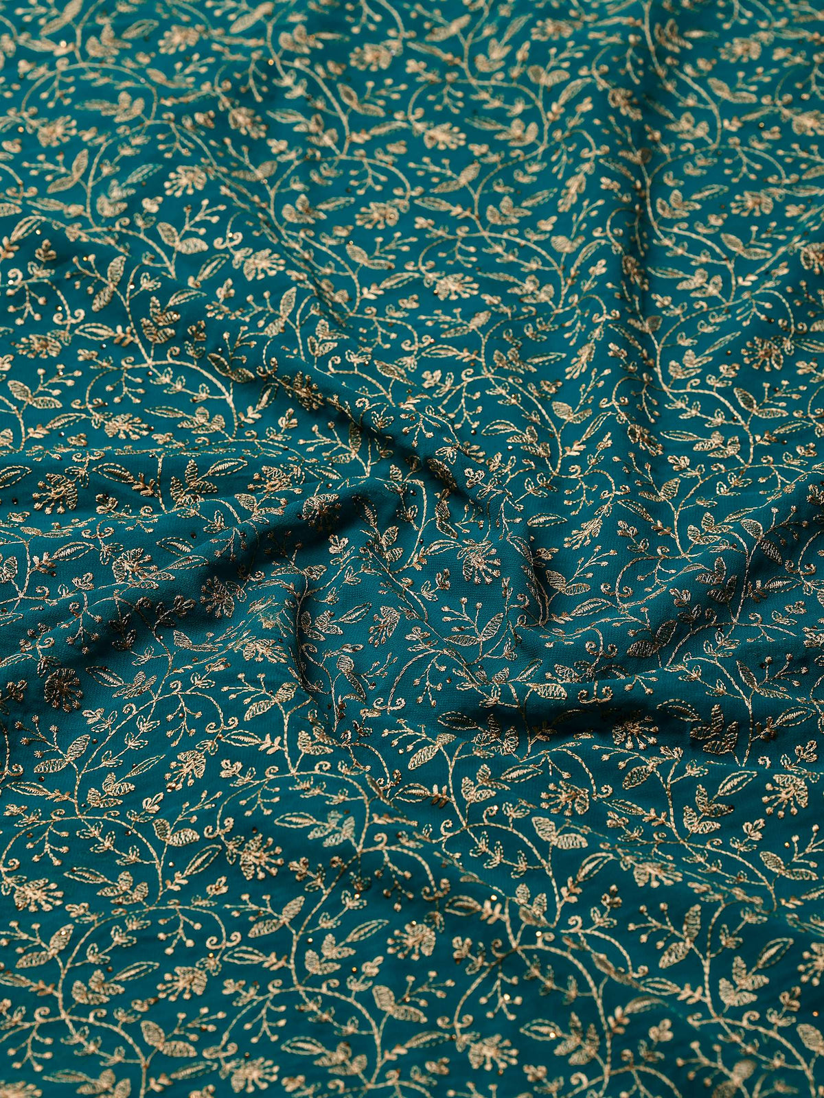 Green Embroidered Georgette Saree