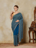 Rama Green Embroidered Georgette Saree
