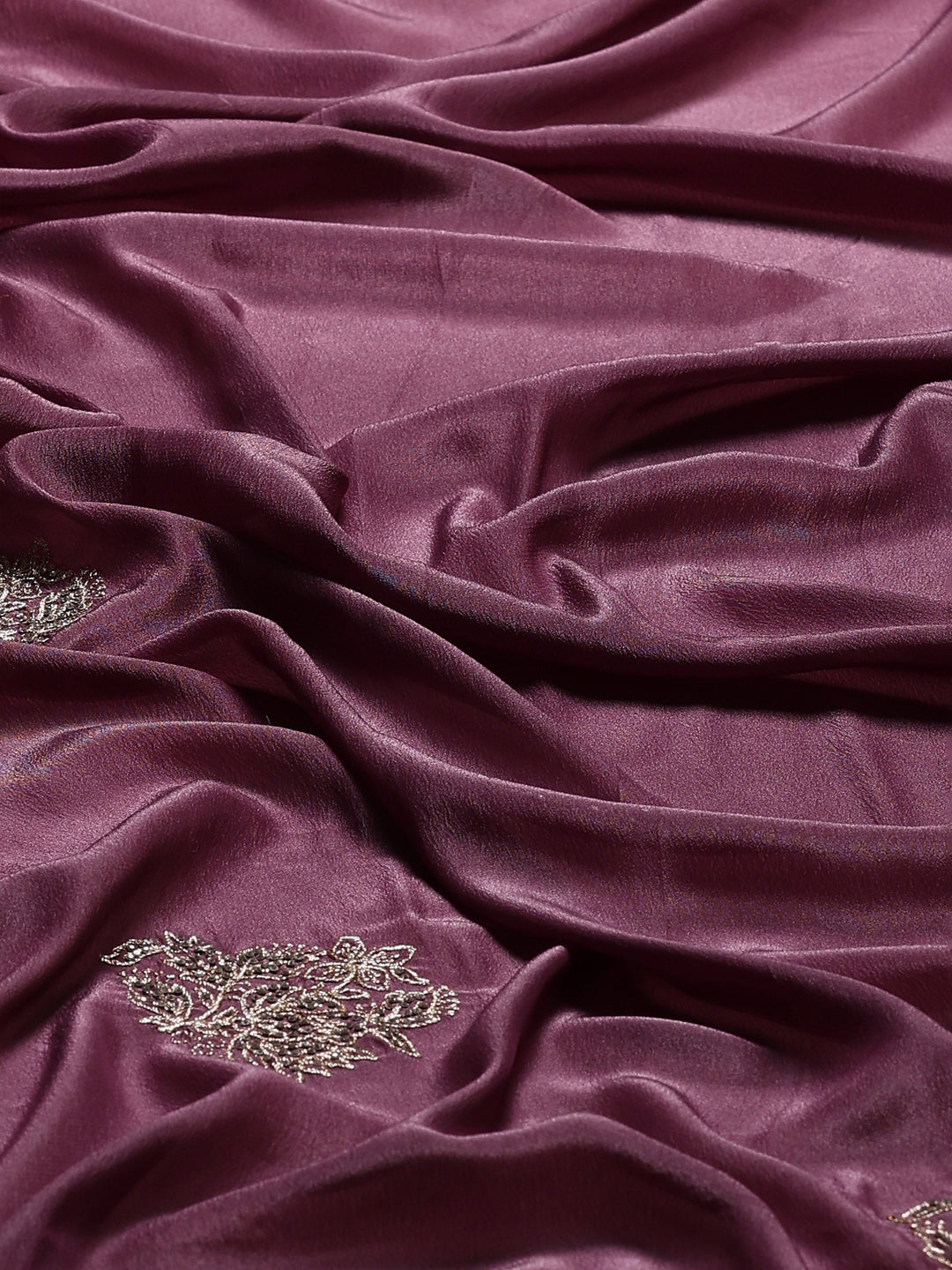 Lavender Embroidered Organza Saree