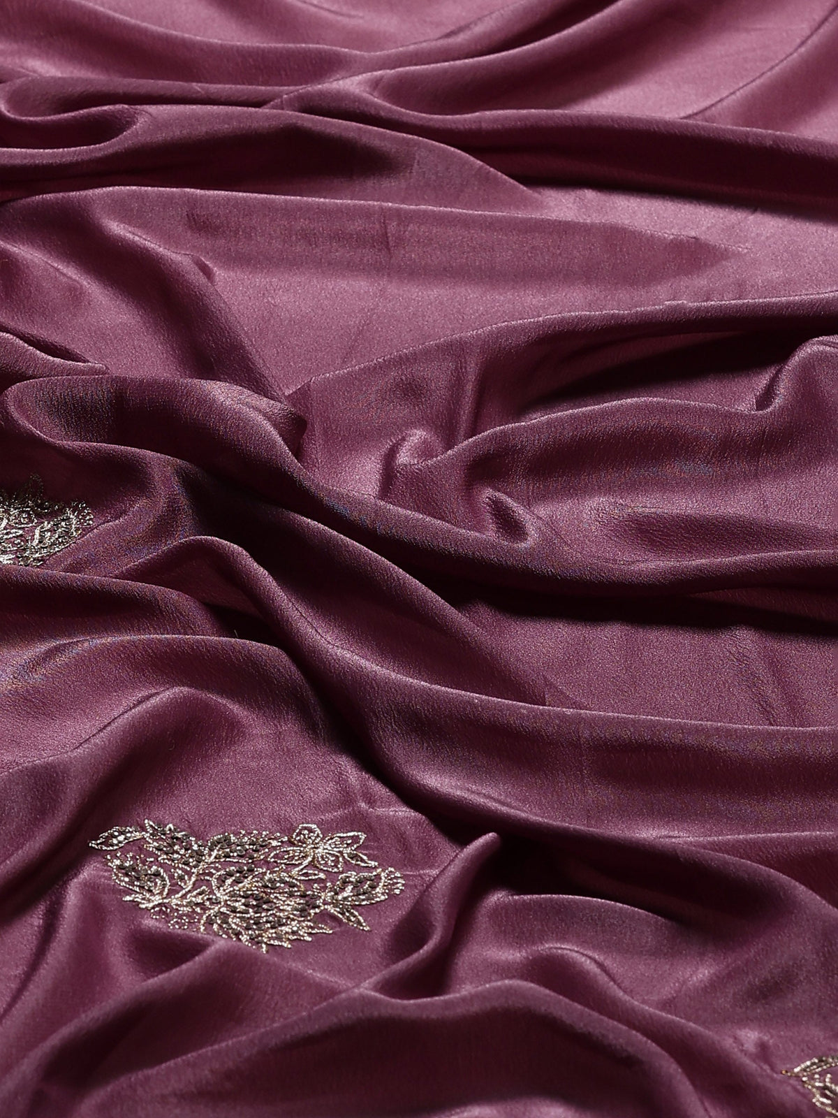 Lavender Embroidered Organza Saree