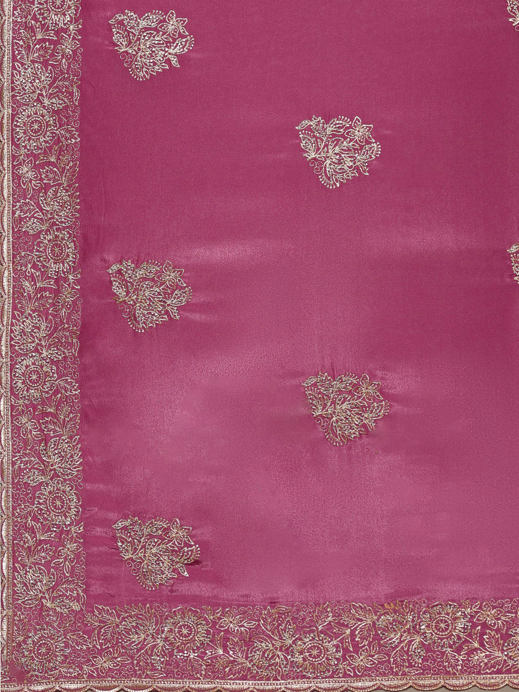 Mauve Embroidered Organza Saree