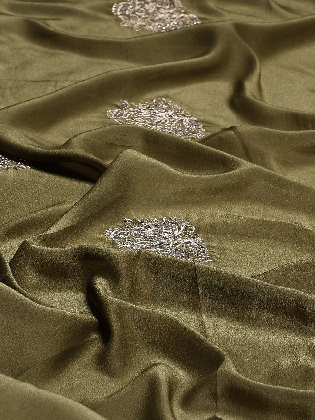 Mehndi Embroidered Organza Saree