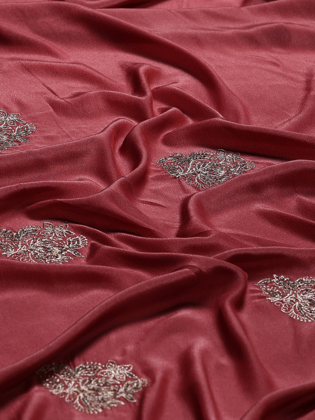 Onion Pink Embroidered Organza Saree