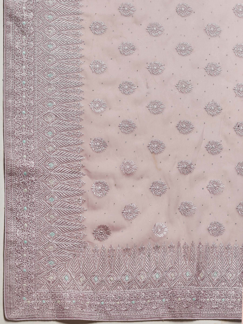 Lavender Embroidered Georgette Saree