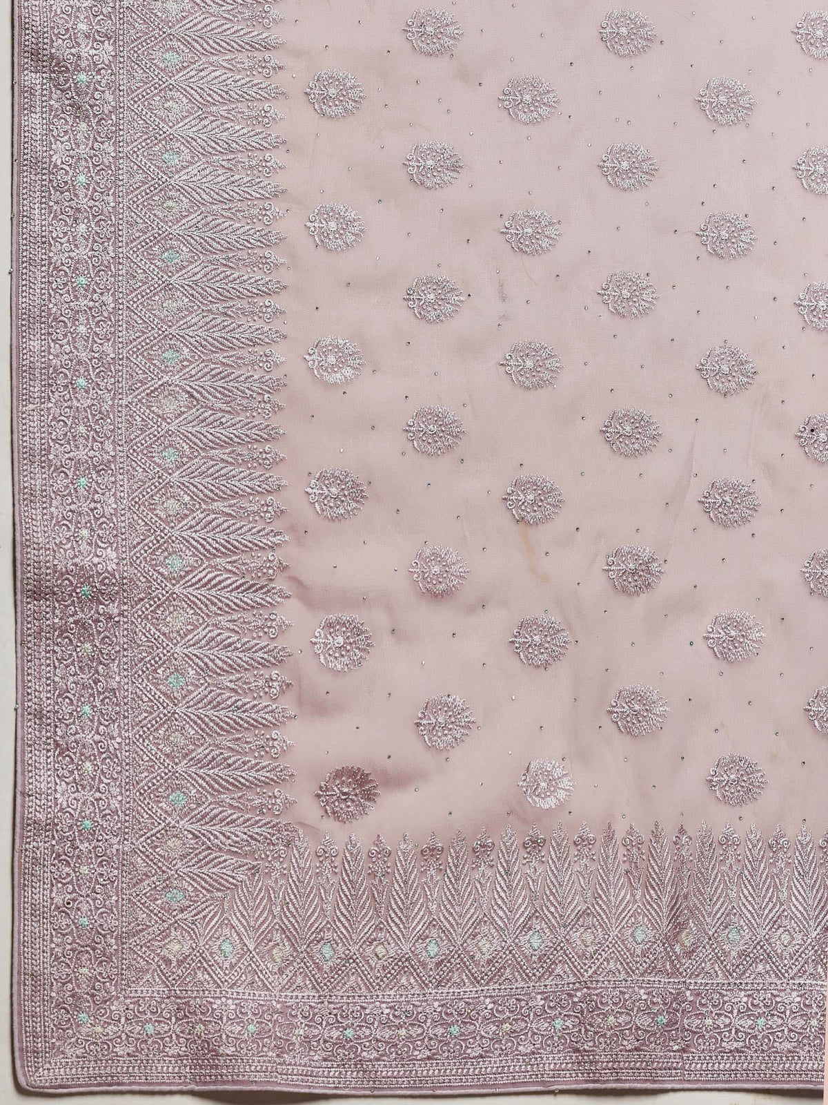 Lavender Embroidered Georgette Saree