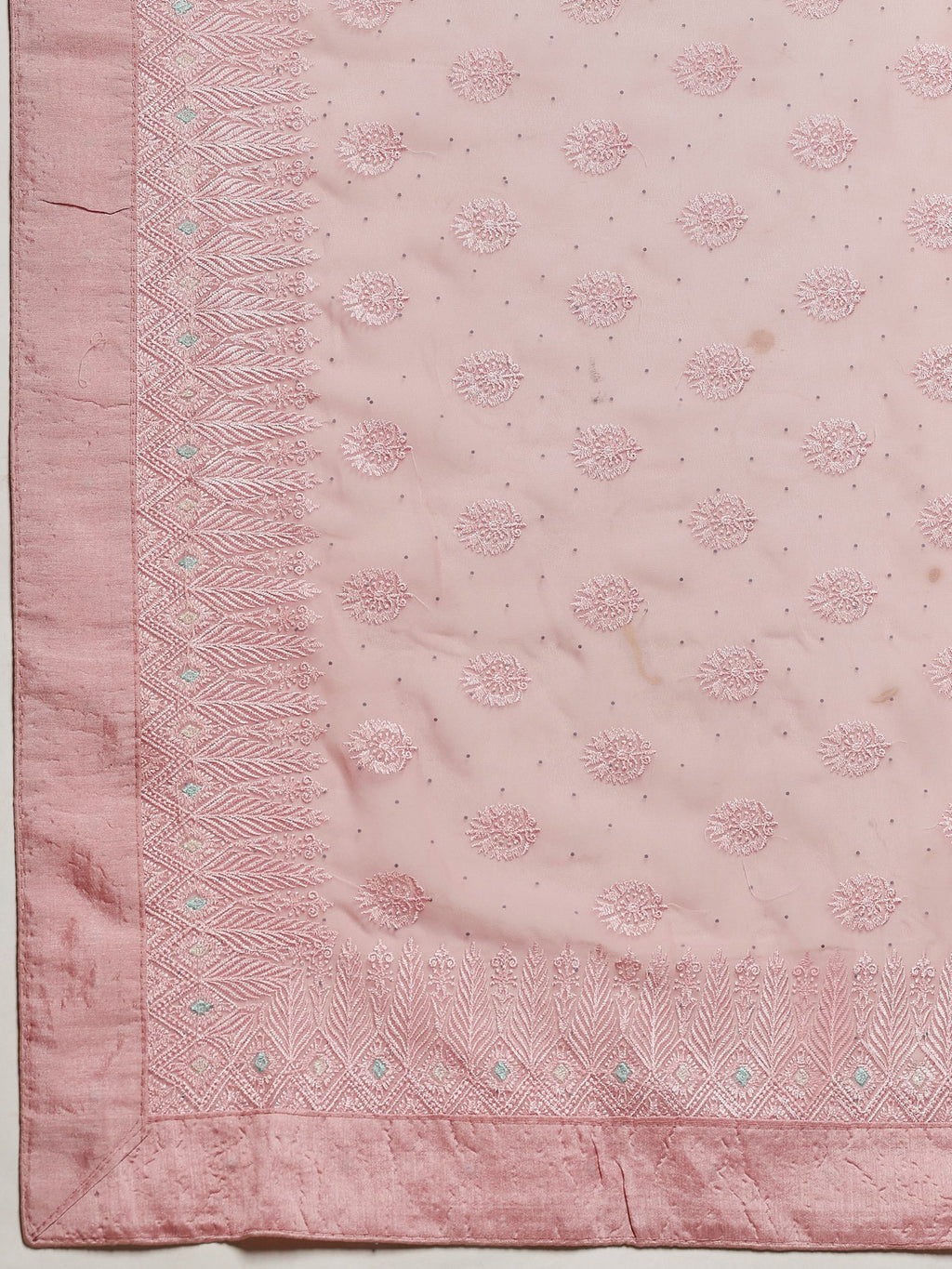 Pink Embroidered Georgette Saree