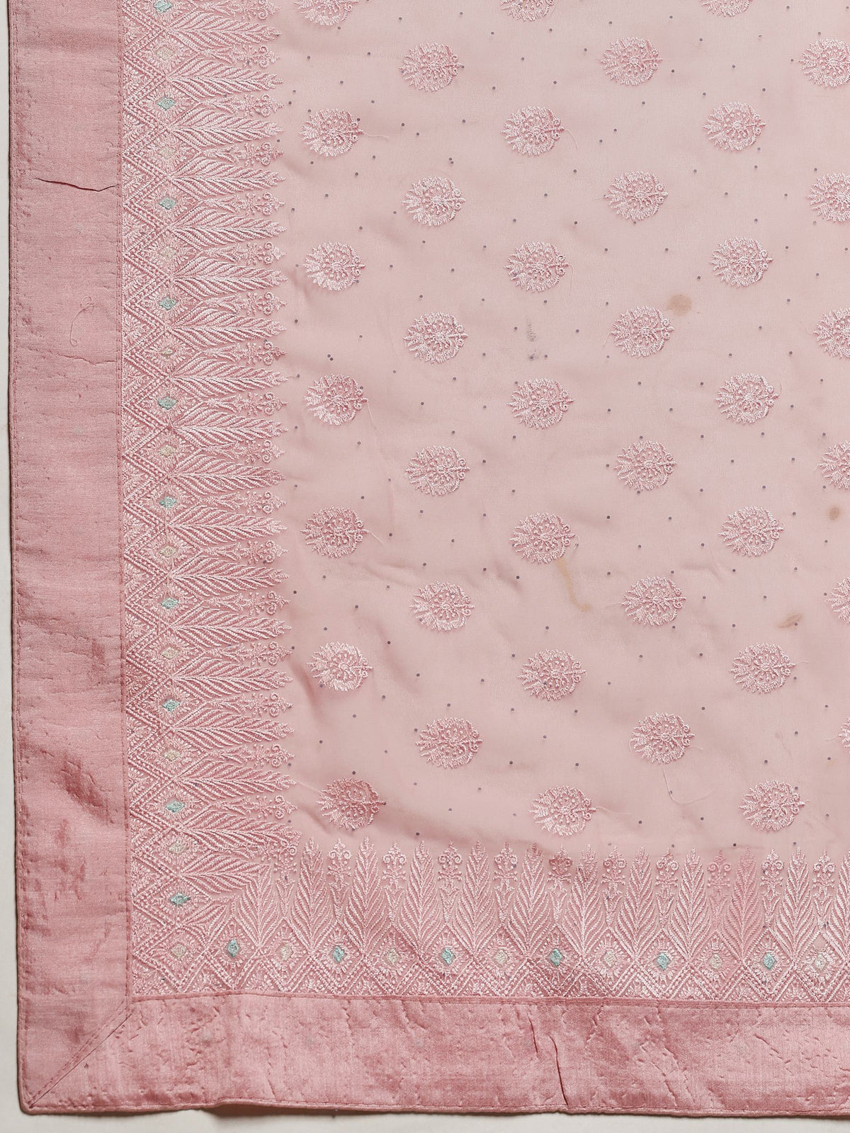 Pink Embroidered Georgette Saree