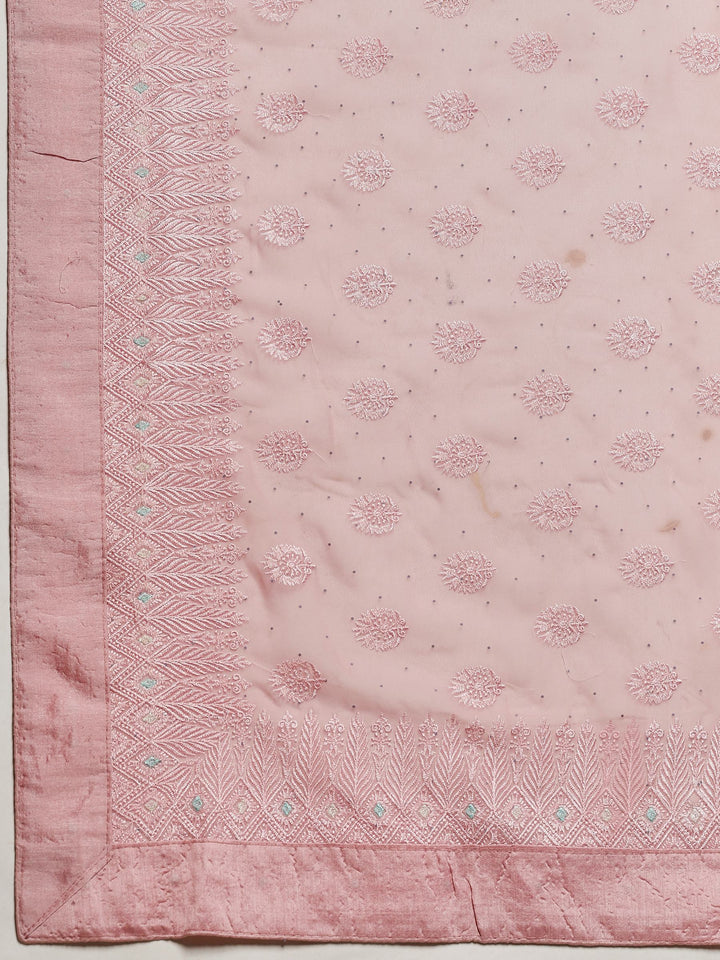 Pink Embroidered Georgette Saree