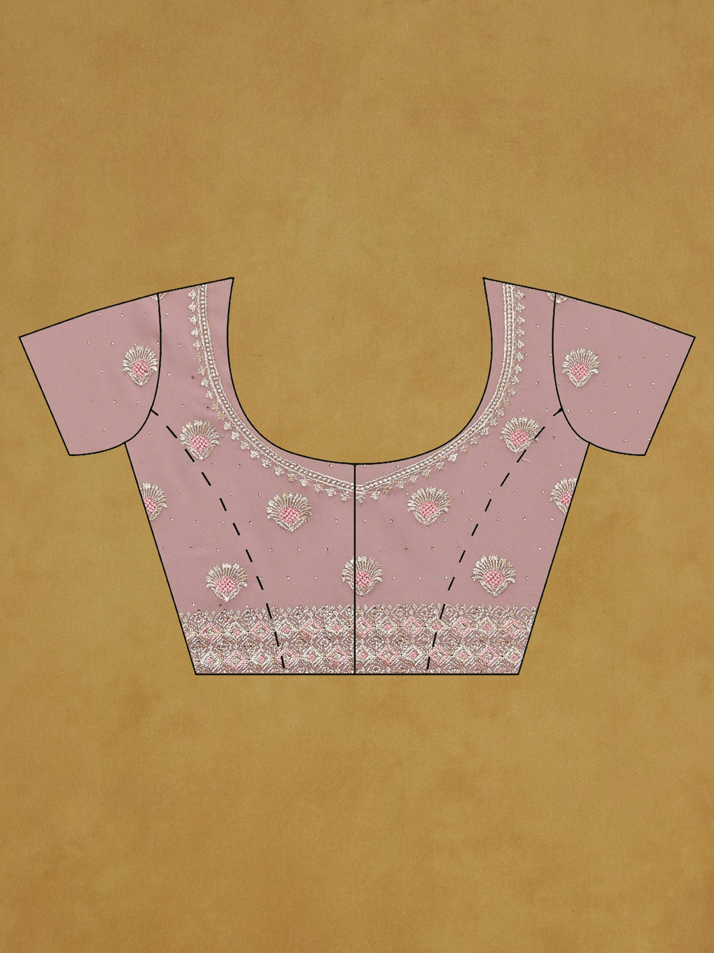 Pink Embroidered Georgette Saree